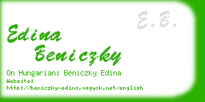 edina beniczky business card